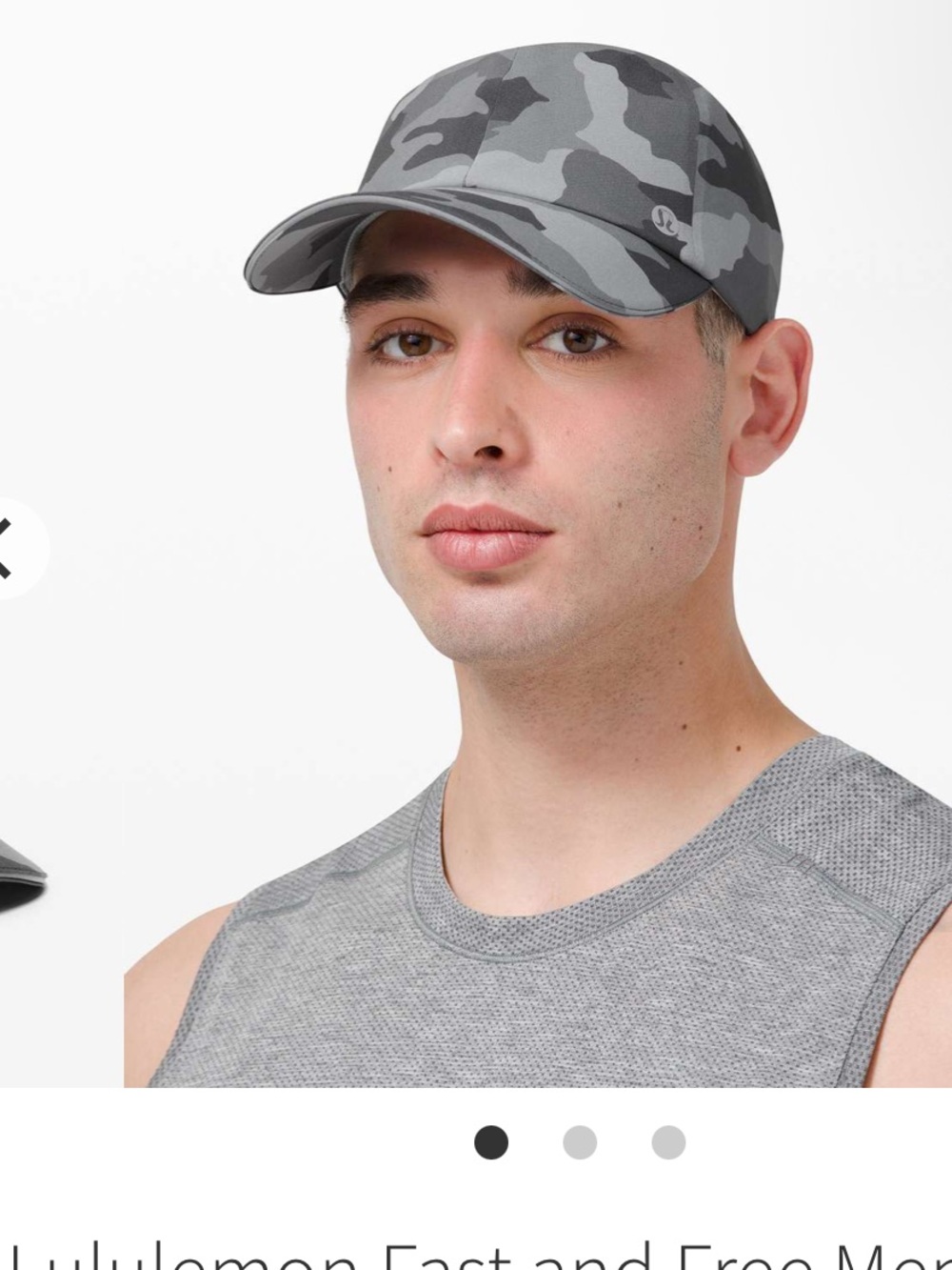 lululemon athletica Men’s Gray Camo Baseball Cap, Sz O/S, NWT